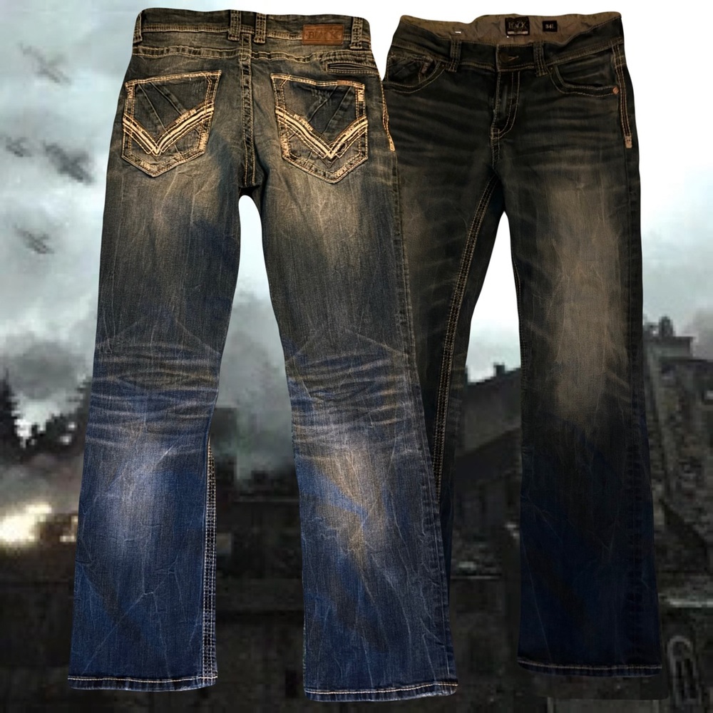 Buckle black y2k jeans w34 bootcut
